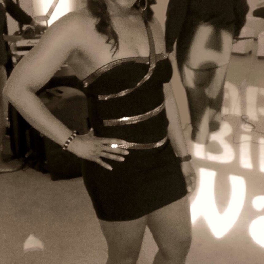 Bodycon Black Sequin Embossed Bandage Dress